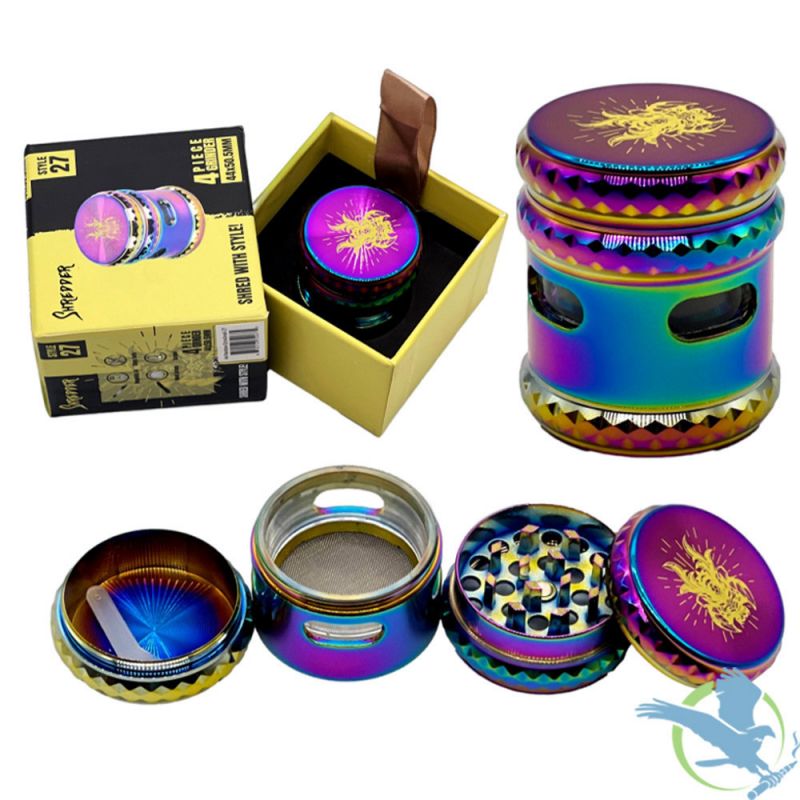 Rainbow 44mm Shredder Extra Small 4pc Grinder with Horizontal Window (Style 27)